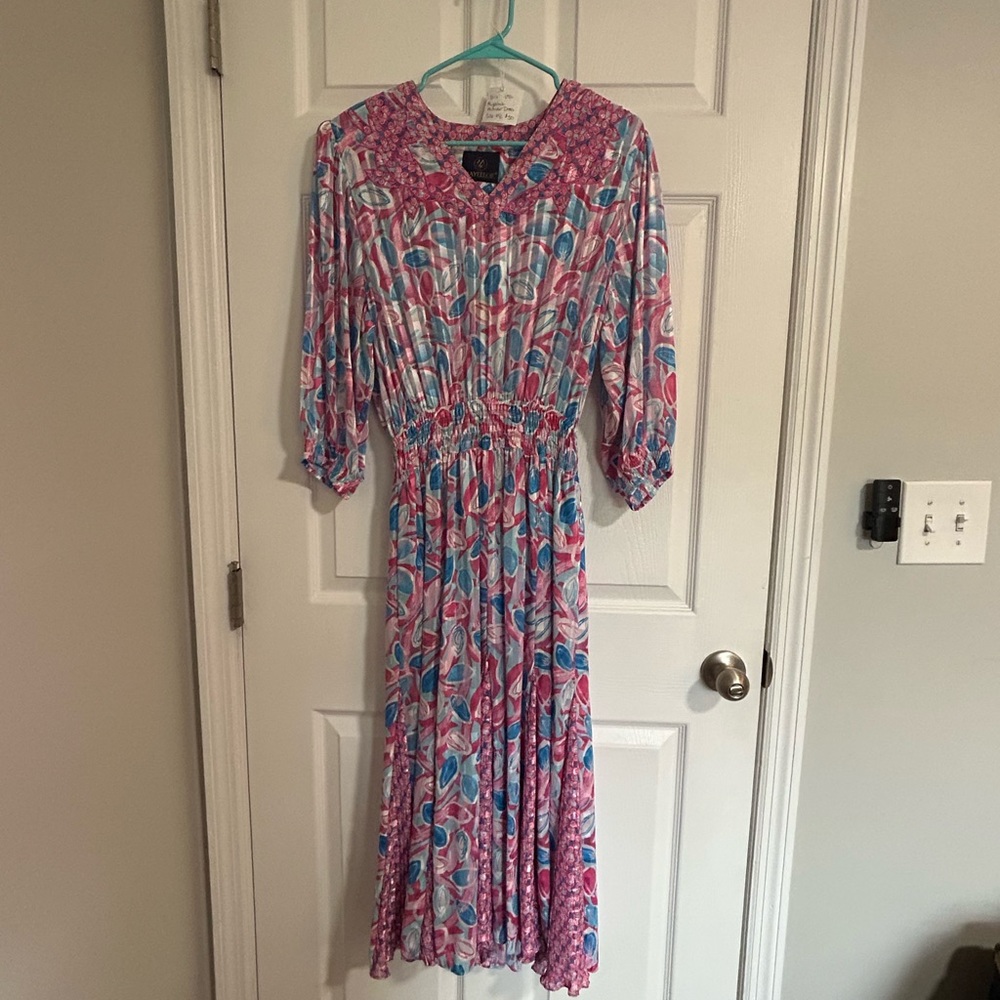 Vintage 80’s Mayeelok Abstract 100% Silk Dress